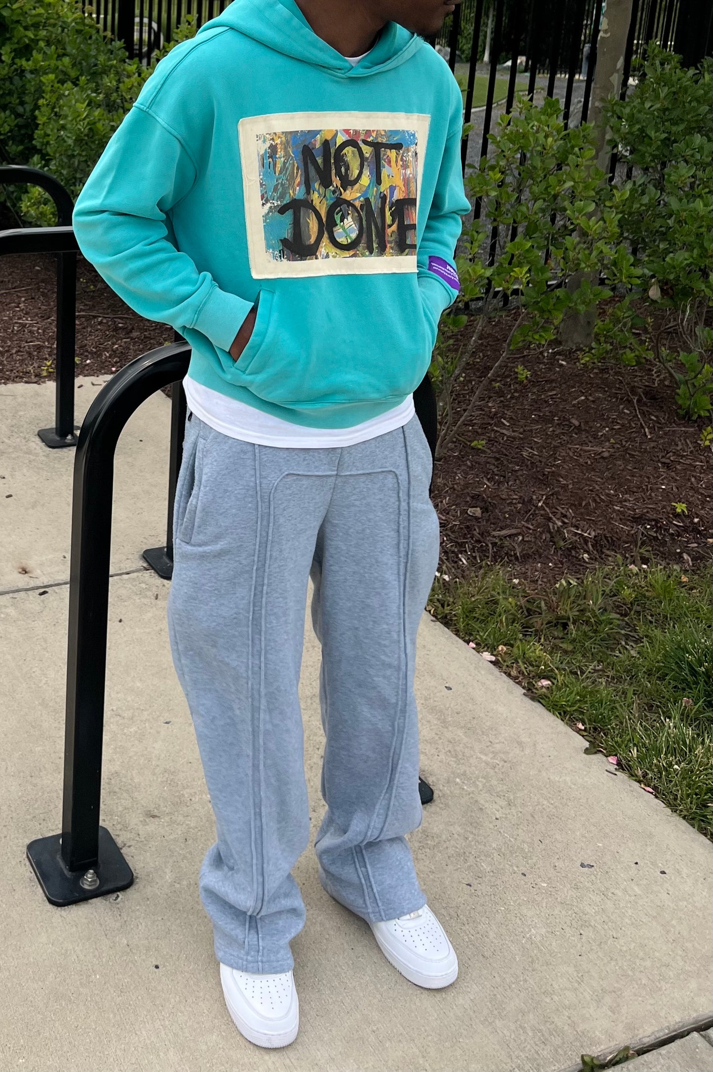 Noslihp Self Explanatory Turquoise Hoodie